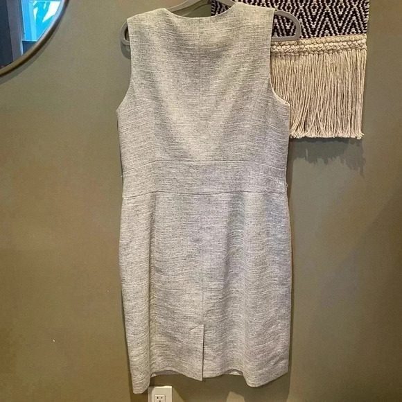 CLASSIQUES ENTIER V NECK RUFFLE GRAY DRESS - Picture 6 of 6